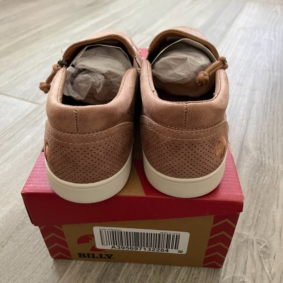 BILLY Footwear Zip On Perforated Low Beige Nude Loafer Shoes Size 8 NEW - Picture 4 of 10